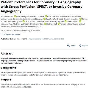 Patient Preferences for Coronary CT - screenshot from https://pubs.rsna.org/doi/full/10.1148/radiol.2019181409